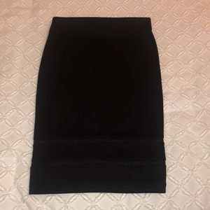 Forever 21 black pencil skirt with mesh bottom.